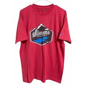 Simms Fishing Products Short Sleeve Logo T-Shirt Red Men's Size Large
